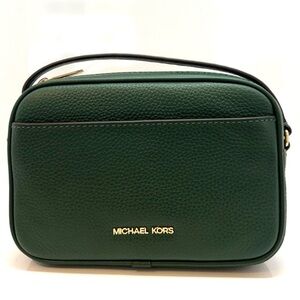 Michael Kors Jet Set Small Leather Camera Crossbody Bag Moss